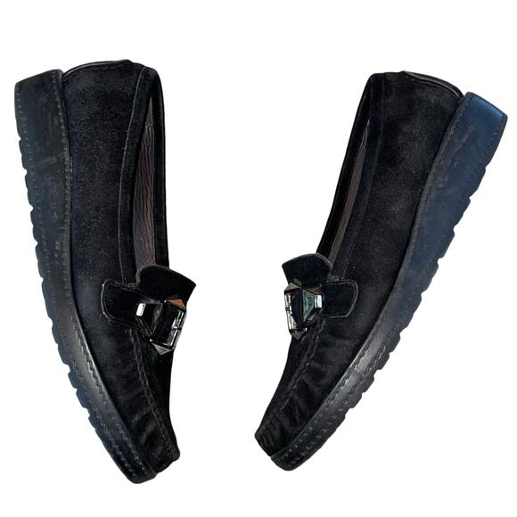Stuart Weitzman Loafers Suede Platform Wedge - Picture 7 of 11